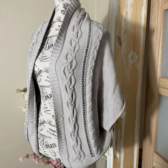Quick Silver Shrug In M/L Chain Accent Gray Shrug Women's - Picture 4 of 7